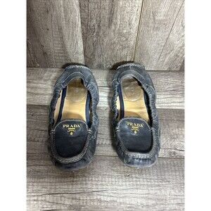 Prada Scrunch Loafer Shoe Sz 36.5 Moccasin flats shoe